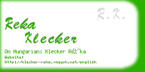 reka klecker business card